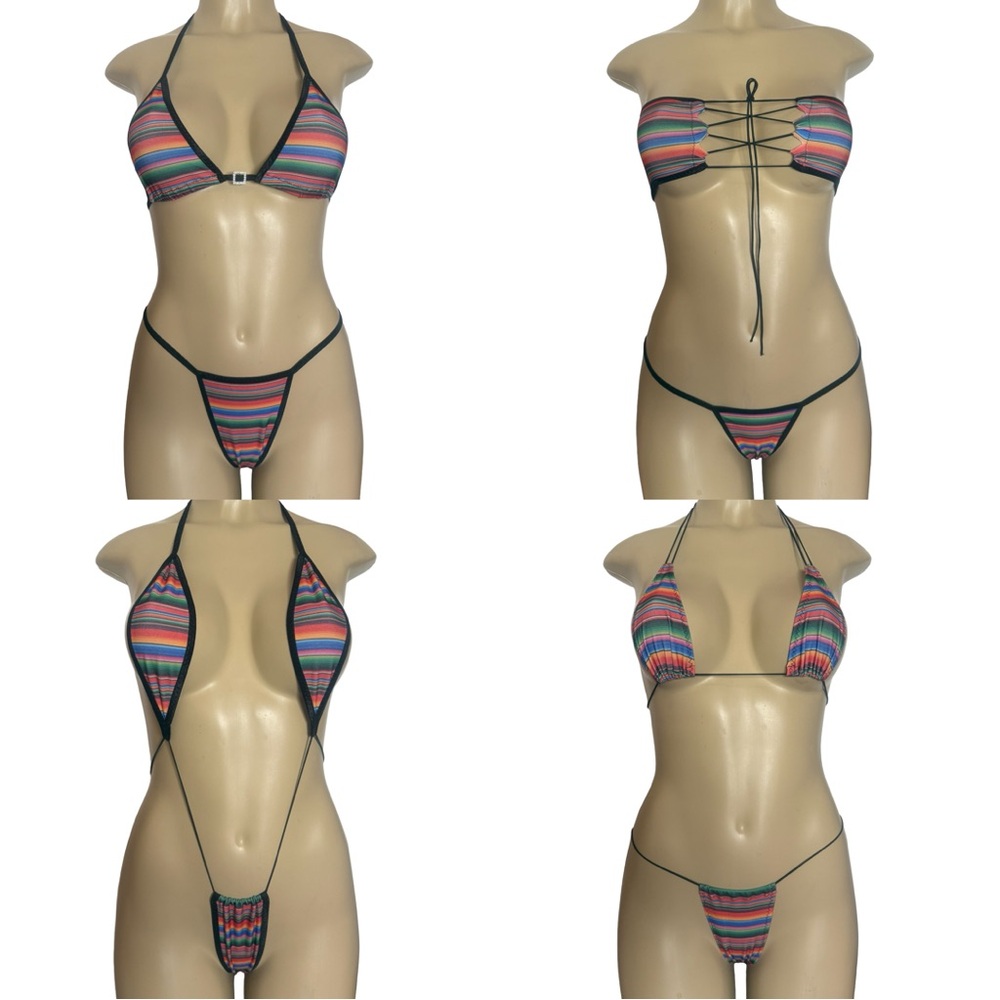 Sarape cinco de Mayo  Micro Bikini - exotic Dancewear 4 pack !